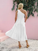 Load image into Gallery viewer, Smocked Single Shoulder Sleeveless Dress
