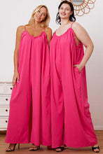 Load image into Gallery viewer, Full Size Ruffle Trim Tie Back Cami Jumpsuit with Pockets