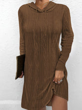 Load image into Gallery viewer, Drawstring Hooded Sweater Dress