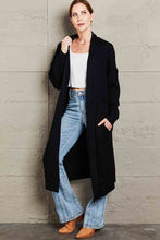 Load image into Gallery viewer, Double Take Waffle Knit Open Front Duster Cardigan With Pockets