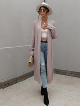 Load image into Gallery viewer, Double Take Waffle Knit Open Front Duster Cardigan With Pockets