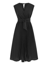 Load image into Gallery viewer, Tied Surplice Pleated Tank Dress