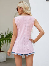 Load image into Gallery viewer, Eyelet Lace Detail V-Neck Tank