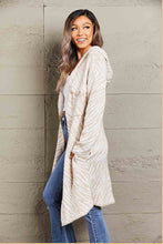 Load image into Gallery viewer, Double Take Printed Open Front Hooded Longline Cardigan