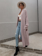 Load image into Gallery viewer, Double Take Waffle Knit Open Front Duster Cardigan With Pockets