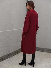 Load image into Gallery viewer, Double Take Waffle Knit Open Front Duster Cardigan With Pockets