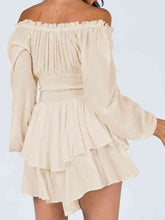 Load image into Gallery viewer, Off Shoulder Smocked Waist Romper