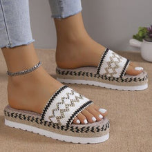 Load image into Gallery viewer, Geometric Weave Platform Sandals