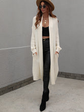 Load image into Gallery viewer, Double Take Waffle Knit Open Front Duster Cardigan With Pockets