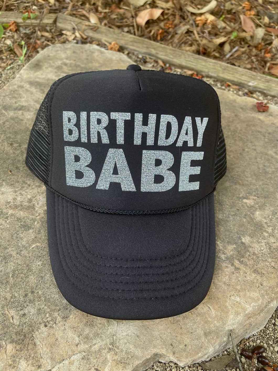 Birthday Babe Graphic Black Trucker Hat