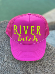 Hot Pink River Bitch Mesh Trucker Hat