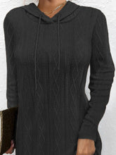 Load image into Gallery viewer, Drawstring Hooded Sweater Dress