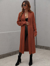 Load image into Gallery viewer, Double Take Waffle Knit Open Front Duster Cardigan With Pockets