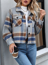 Load image into Gallery viewer, Plaid Button Up Jacket with Pockets