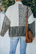 Load image into Gallery viewer, Leopard Color Block Button-Up Corduroy Shacket