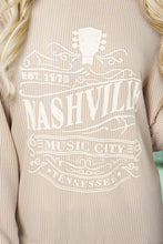 Load image into Gallery viewer, Ribbed Round Neck Long Sleeve Graphic Sweatshirt