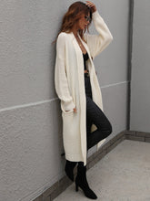 Load image into Gallery viewer, Double Take Waffle Knit Open Front Duster Cardigan With Pockets