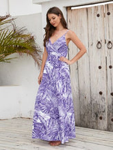 Load image into Gallery viewer, Printed Surplice Spaghetti Strap Dress