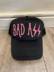 Bad Ass Black Mesh Trucker Hat