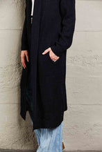 Load image into Gallery viewer, Double Take Waffle Knit Open Front Duster Cardigan With Pockets