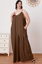 Load image into Gallery viewer, Full Size Ruffle Trim Tie Back Cami Jumpsuit with Pockets
