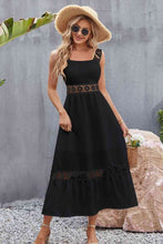 Load image into Gallery viewer, Spliced Lace Square Neck Sleeveless Midi Dress