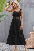Load image into Gallery viewer, Spliced Lace Square Neck Sleeveless Midi Dress