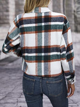 Load image into Gallery viewer, Plaid Button Up Jacket with Pockets