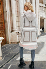 Load image into Gallery viewer, Double Take Printed Open Front Hooded Longline Cardigan