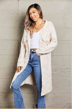 Load image into Gallery viewer, Double Take Printed Open Front Hooded Longline Cardigan