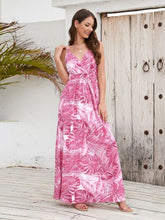 Load image into Gallery viewer, Printed Surplice Spaghetti Strap Dress