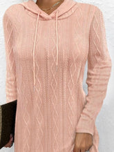 Load image into Gallery viewer, Drawstring Hooded Sweater Dress