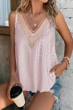 Load image into Gallery viewer, Eyelet V-Neck Wide Strap Tank