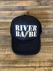 River Babe Black Mesh Trucker Hat