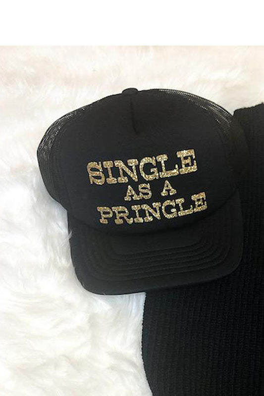 Single As A Pringle Black Trucker Hat