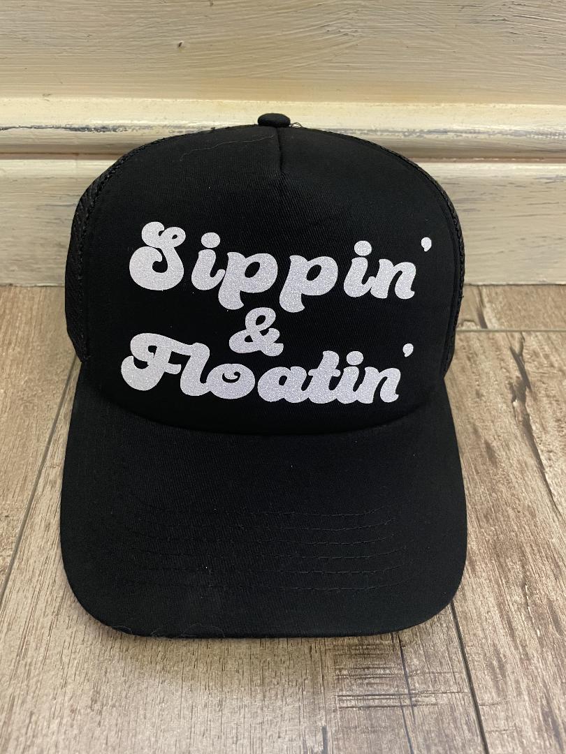 Sippin' & Floatin' Black Trucker Hat